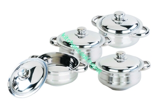 superfície lustrada dos grupos do Cookware da espessura de 0.5mm espelho de aço inoxidável