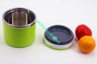Recipientes de aço inoxidável isolados prova do almoço do escape com o punho arqueado não tóxico