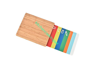 Placa de pão de bambu natural, placa de desbastamento de madeira ajustada com as esteiras funcionais do silicone
