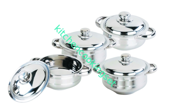 superfície lustrada dos grupos do Cookware da espessura de 0.5mm espelho de aço inoxidável