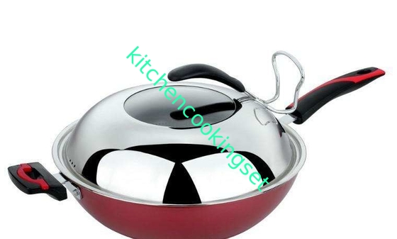 Grupo não-aderente durável do Cookware com tampa de vidro clara tamanho personalizado moderado