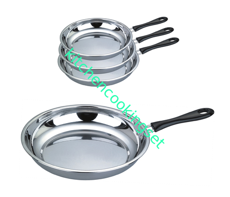 Produto comestível 410 # não frigideira de aço inoxidável da vara com superfície lustrada espelho